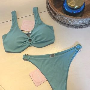 Kittenish Blue Ring Front Bikini